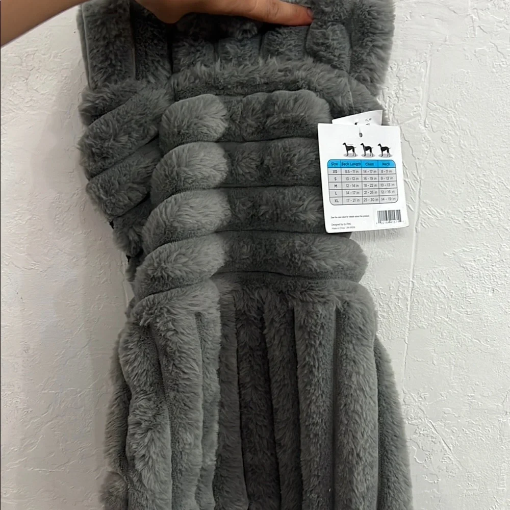 Gray Faux Fur Dog Sweater